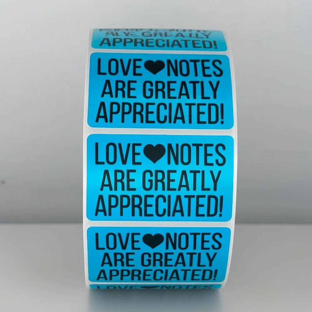 Love Notes Are Appreciated Stickers | Small Business Thank You Labels